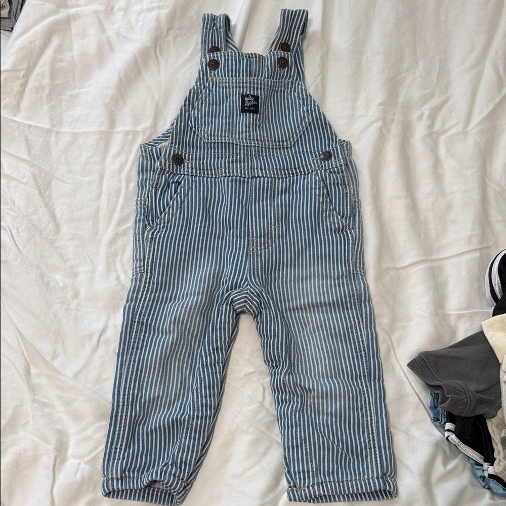 OshKosh B'gosh Blue and White Striped Overalls
